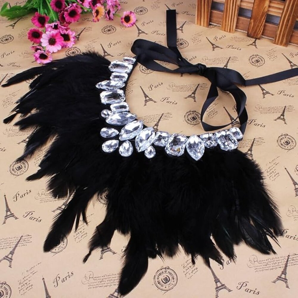 Unique Design Charming Black Feather